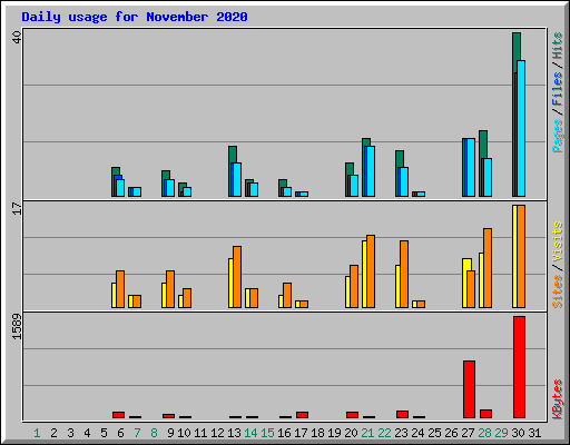Daily usage for November 2020
