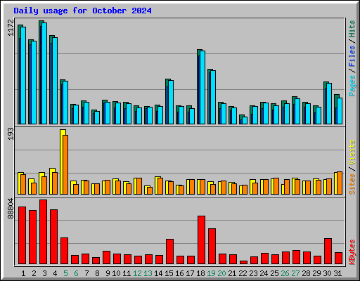 Daily usage for October 2024