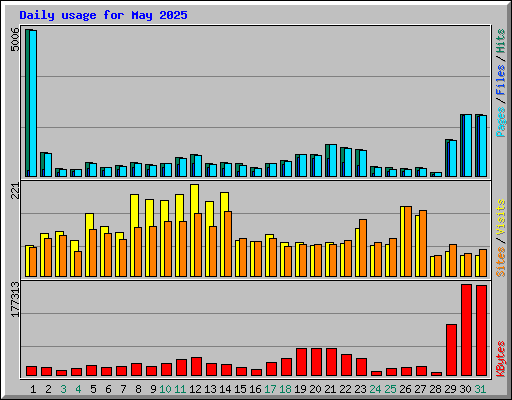 Daily usage for May 2025