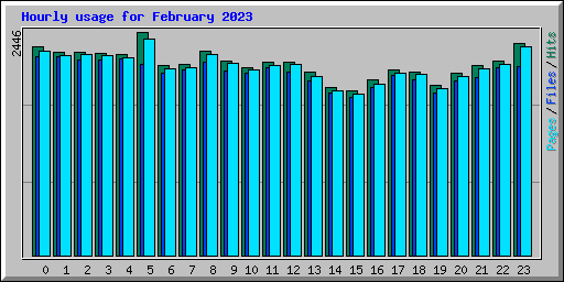 Hourly usage for February 2023